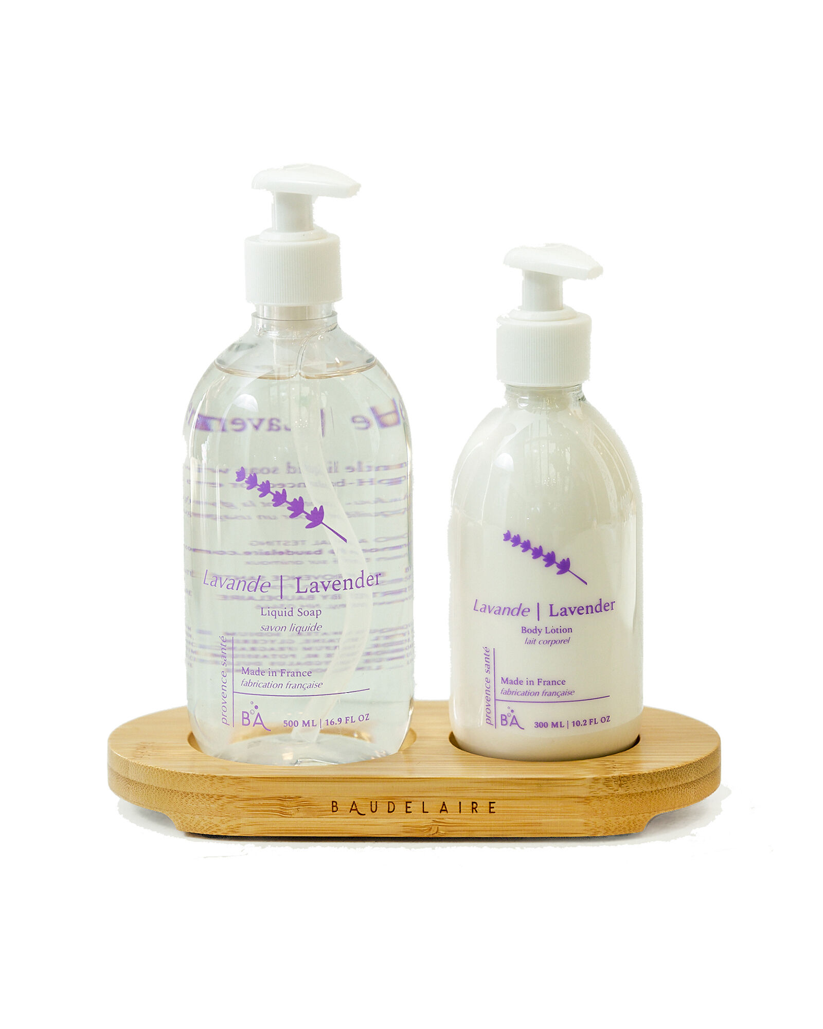 Baudelaire Provence Sant&eacute; Soap, Lotion, &amp; Bamboo Tray Set