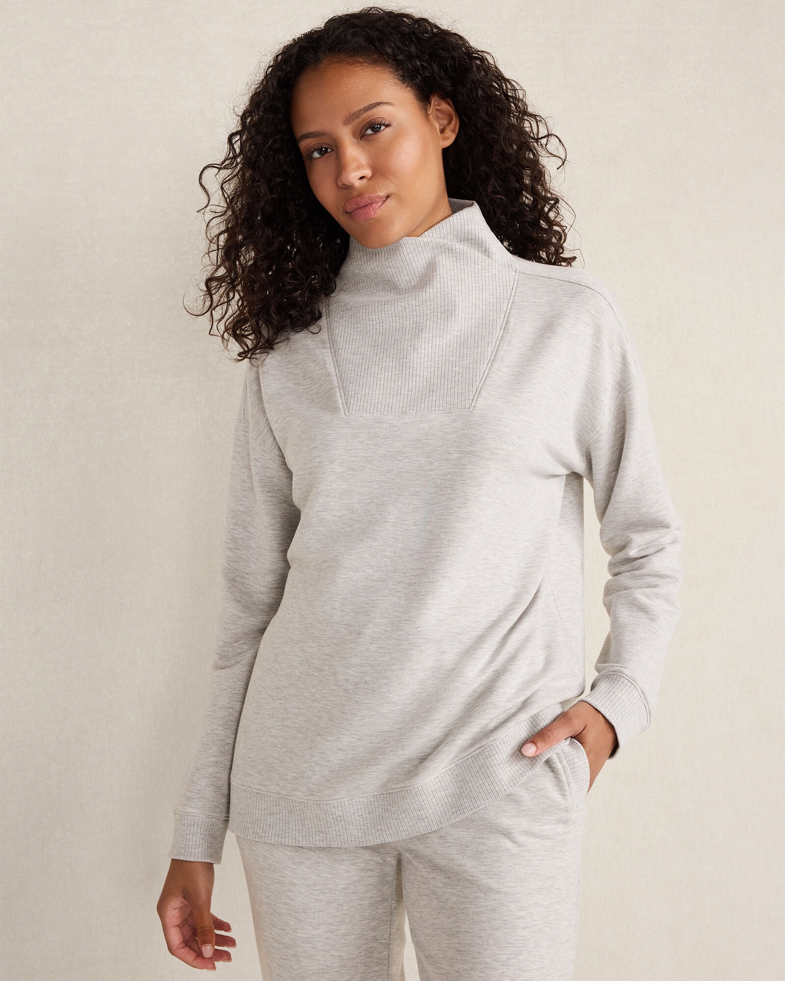 Fleece Crossover Sweatshirt
