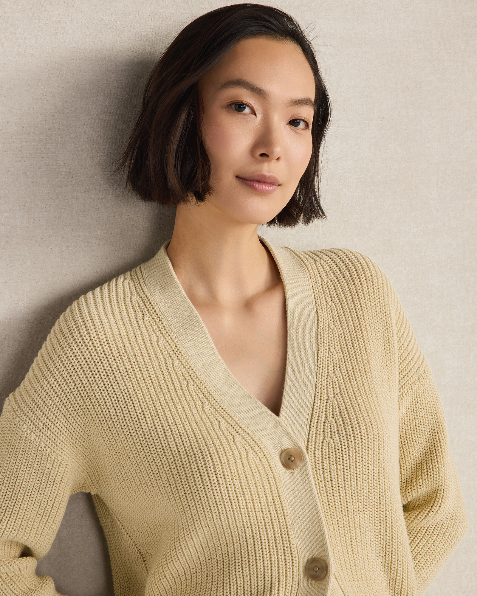 Organic Cotton Shaker Stitch Cardigan