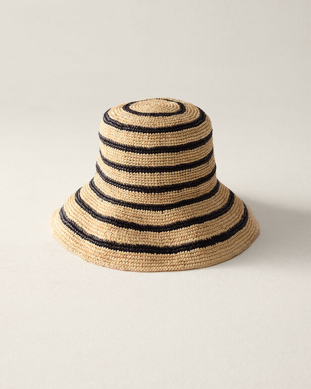 Raffia Striped Bucket Hat